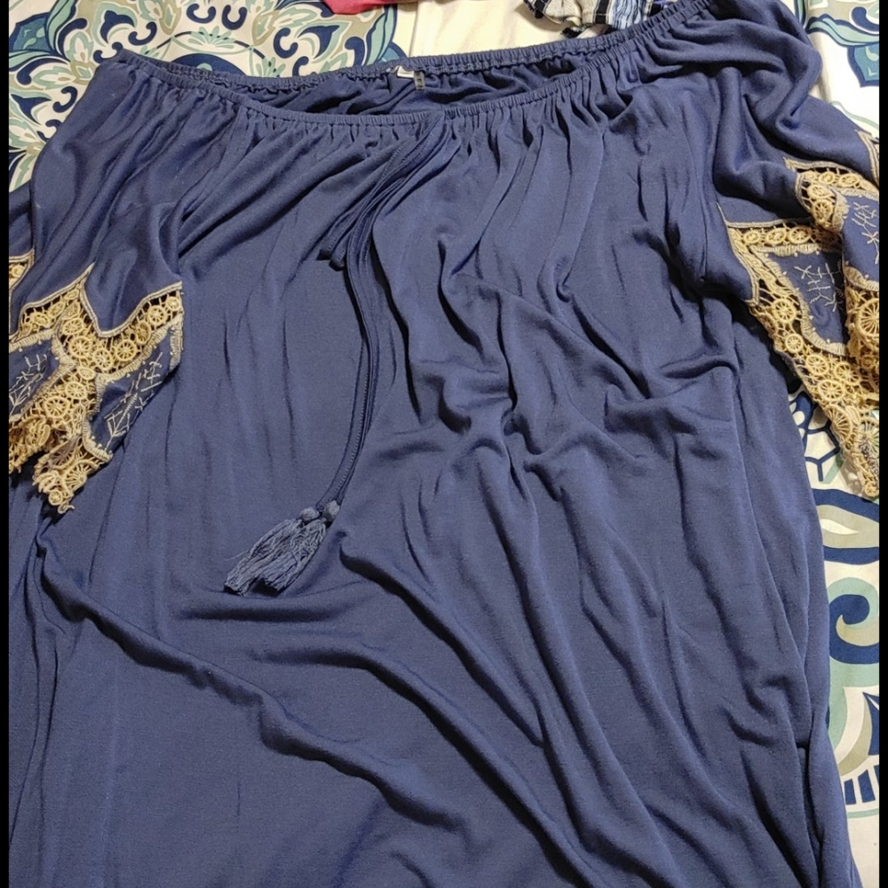 Blue knit dress
